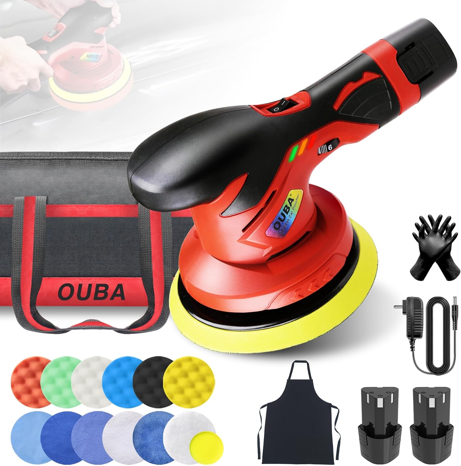 OUBA 6 Inch Cordless Buffer Polisher Kit
